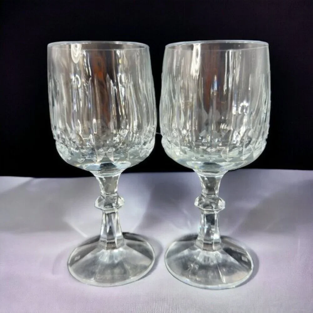 Echt Bleikristall Schott Zwiesel Clear Crystal Germany Water Goblets Cup Set 2‎